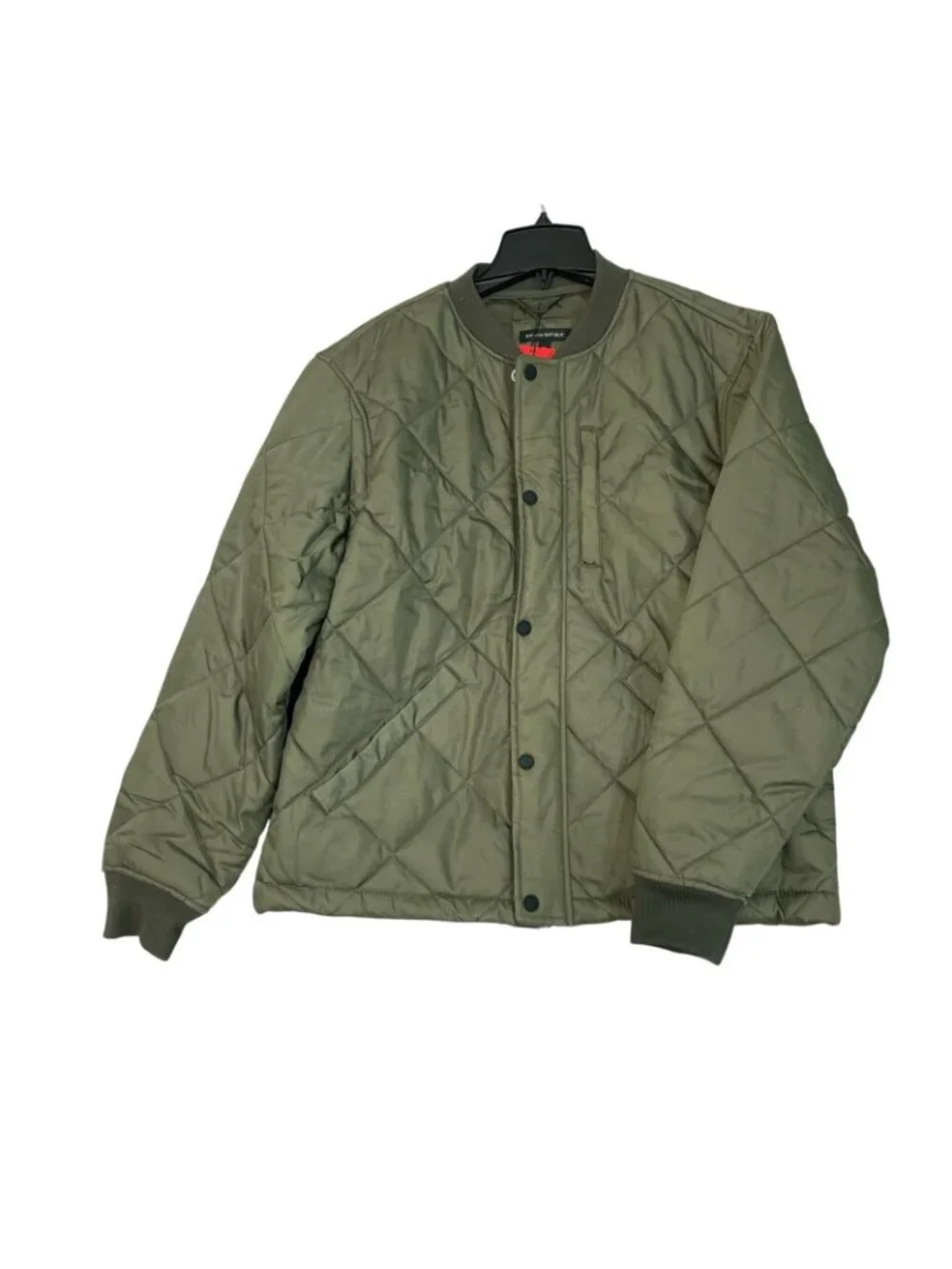 NWT Banana Republic Men's M Quilted Bomber Jacket Olive Green Polyester